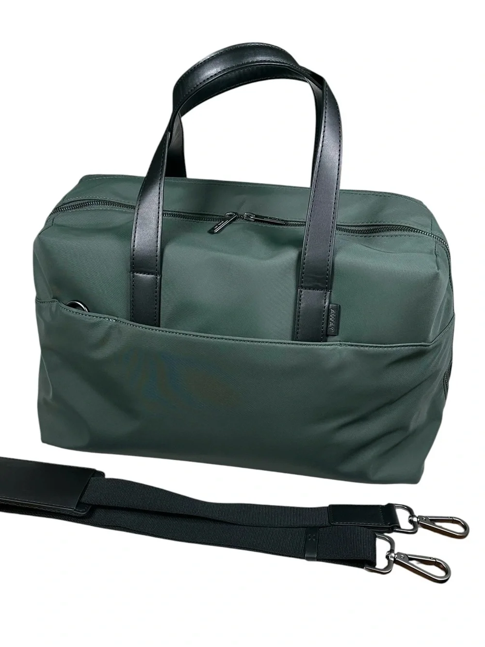 AWAY Everywhere Bag Forest Green Duffel Black Handles Travel Luggage Work Gym - Picture 1 of 14